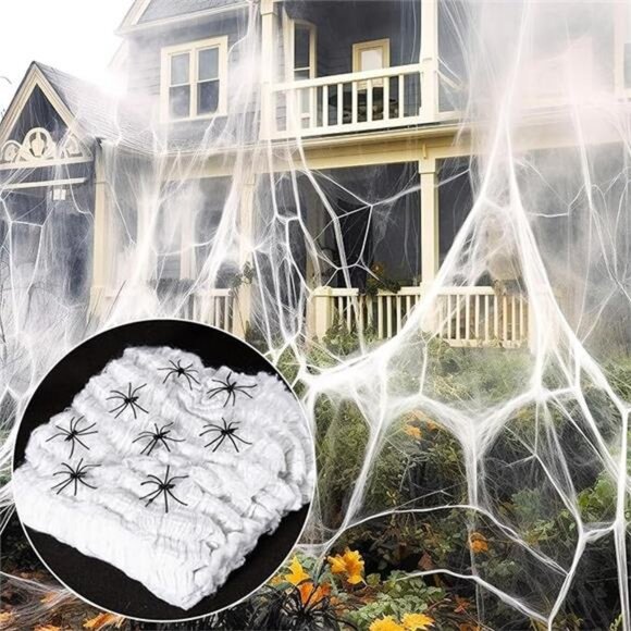950 sqft Spider Webs Halloween-Decorations Halloween Spider Web Cobwebs - Picture 8 of 8